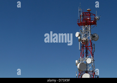 Antennes Com vu dans l'île espagnole de Majorque Banque D'Images