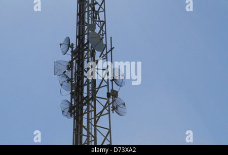 Les antennes du récepteur vu dans l'île espagnole de Majorque Banque D'Images
