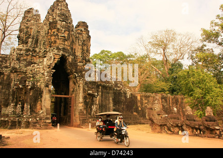 Porte Sud d'Angkor Thom, Angkor, Siem Reap, Cambodge Banque D'Images