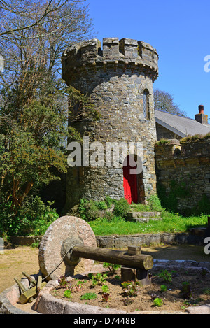 La Tour de signalisation sur les terrains de la Seigneurie de jardins, plus de Sark, Sark, bailliage de Guernesey, Channel Islands Banque D'Images