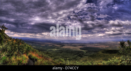 Longonot Cratère Vue Panoramique, Hdr Panoramas de la région de Naivasha, Kenya Banque D'Images