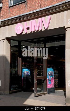 HMV magasin d'entrée York North Yorkshire Angleterre Royaume-Uni GB Grande-Bretagne Banque D'Images