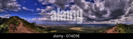 Longonot Cratère Vue Panoramique, Hdr Panoramas de la région de Naivasha, Kenya Banque D'Images