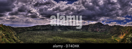Longonot Cratère Vue Panoramique, Hdr Panoramas de la région de Naivasha, Kenya Banque D'Images