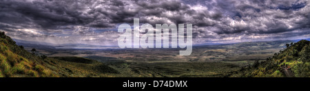 Longonot Cratère Vue Panoramique, Hdr Panoramas de la région de Naivasha, Kenya Banque D'Images