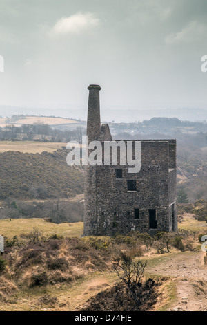 Vestiges d'une papule Betsy, l'argent et le plomb mine près de Horrabridge Devon Dartmoor, qui a fonctionné entre 1806-1877 Banque D'Images