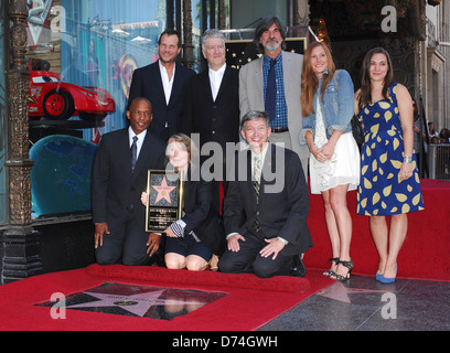 Bill Paxton, David Lynch, Sissy Spacek, Jack Fisk, Schuyler Fisk et Madison Fisk Sissy Spacek reçoit une étoile sur le Hollywood Banque D'Images