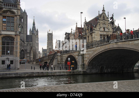 Les bâtiments historiques de Gand en Belgique Banque D'Images