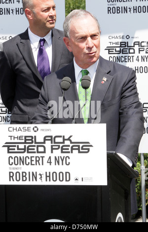 Le maire Michael R. Bloomberg de la conférence de presse annonçant la nouvelle date pour le Concert 4 NYC qui se tiendra le 30 septembre 2011 à Banque D'Images