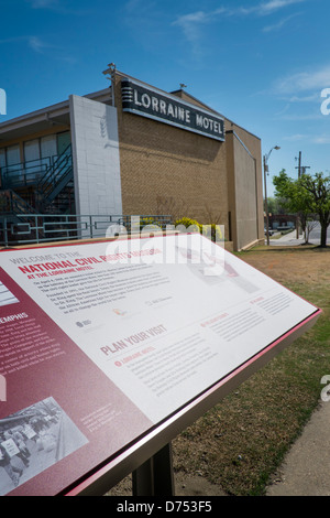 Le Lorraine Motel, à Memphis, Tennessee, USA où les droits civils, Martin Luther King a été tué. Banque D'Images