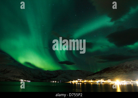 Northern Lights en Norvège. Banque D'Images