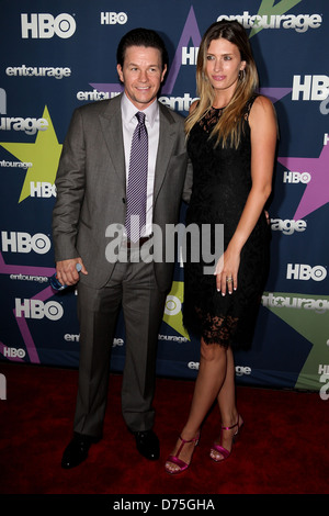 Mark Wahlberg et Rhea Durham dernière saison Première de HBO's 'Entourage' tenue au Beacon Theatre - Arrivées New York City, USA - Banque D'Images