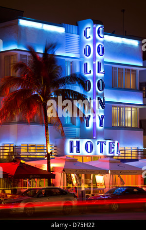 Hôtel Colony, South Beach, Miami Beach, Floride USA Banque D'Images