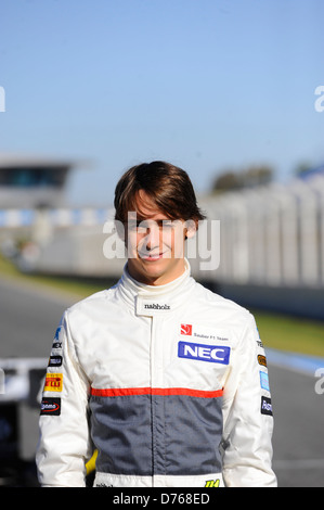 Esteban Gutierrez F1 Racing Team Sauber unviel sa nouvelle voiture, la Sauber C31, pour la prochaine saison du championnat de F1. Banque D'Images