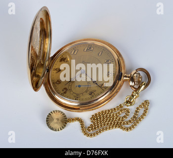 Montre de poche en or Banque D'Images