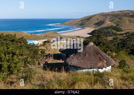 Au Village Xhosa, la Côte sauvage, de l'Est Cap Mbotyi, Afrique du Sud Banque D'Images