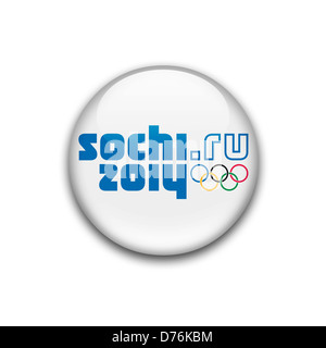 Jeux olympiques d'hiver de Sotchi 2014 symbole logo icône drapeau Banque D'Images