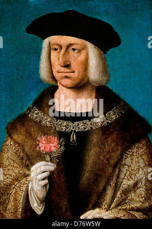 Portrait de l'Empereur Maximilien I 1459-1519 Joos van Cleve Néerlandais Pays-Bas 1487-1541 Banque D'Images