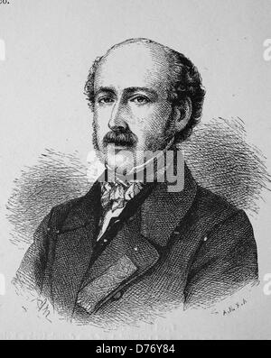 Charles Duc de Morny, 1811 - 1865, homme politique français, historique gravure sur bois, vers 1880 Banque D'Images