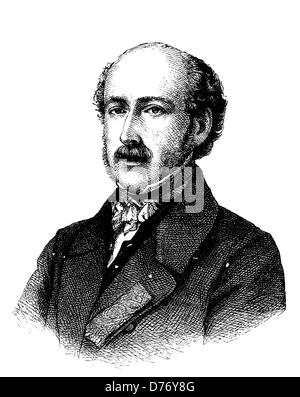 Charles Duc de Morny, 1811 - 1865, homme politique français, historique gravure sur bois, vers 1880 Banque D'Images