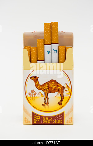 Un paquet de cigarettes Camel. Banque D'Images