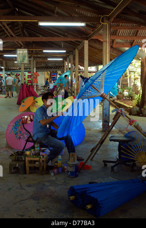 Parapluies Bo Sang Village Thaïlande Banque D'Images