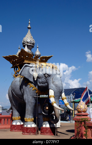Thaïlande Sop Ruak le Triangle d'elephant statue Banque D'Images