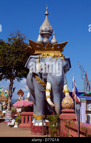 Thaïlande Sop Ruak le Triangle d'elephant statue Banque D'Images