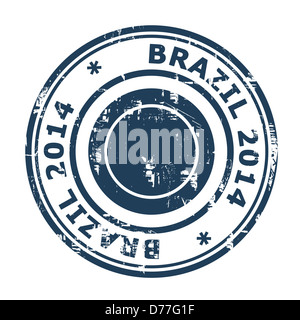 Brésil 2014 stamp isolé sur un fond blanc. Banque D'Images