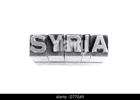 La Syrie signe, metal lettre type Banque D'Images