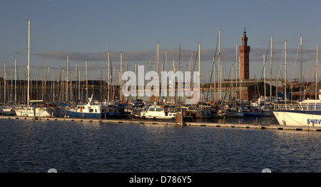 Dock Grimsby Tower est une tour de l'accumulateur hydraulique et d'un célèbre monument maritime dans la région de Grimsby, North East Lincolnshire, Angleterre. Banque D'Images