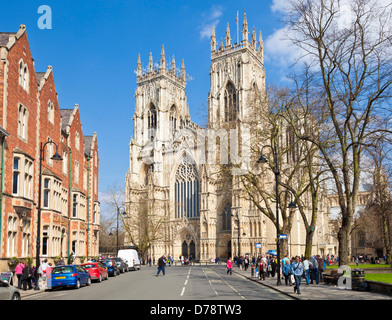 York Minster, la cathédrale gothique, la ville de York, Yorkshire, England, UK, FR, EU, Europe Banque D'Images