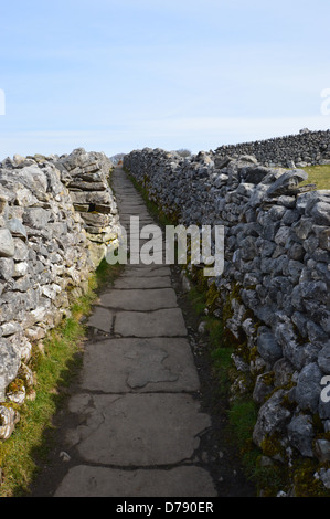 Sedber Lane menant à Linton Falls depuis le parking à Grassington près du Dales Way Sentier Wharfedale Banque D'Images