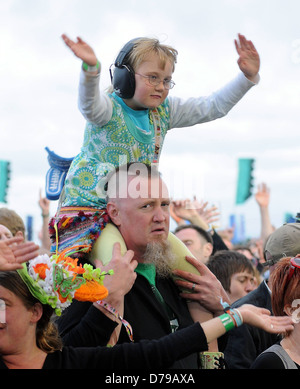 Fans regardant Jimmy Cliff Electric Picnic Festival 2011 - Jour 1 Dublin, Irlande - 02.09.11 Banque D'Images