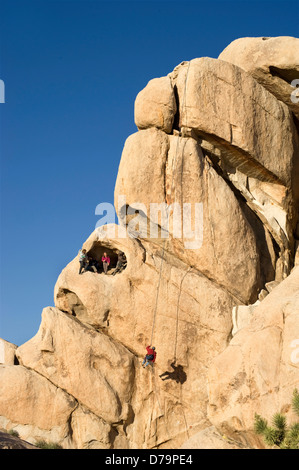 Grimpeurs à Joshua Tree National Monument situé en Californie Banque D'Images