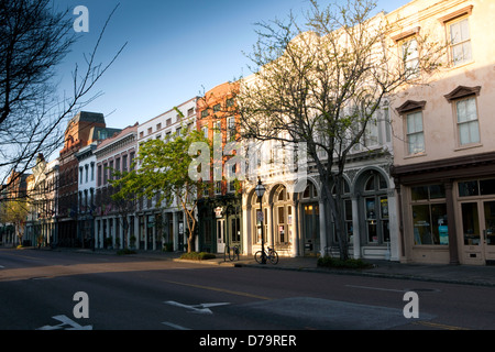 Une vue de la rue de la réunion à Charleston, Caroline du Sud Banque D'Images