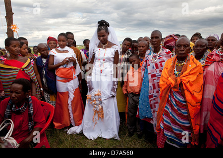 Cérémonie de mariage Masaai - Tanzanie, Afrique de l'Est. Banque D'Images