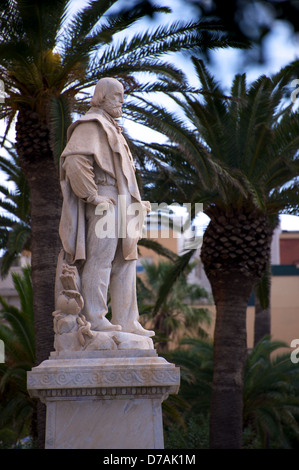 La statue de Garibaldi à Trapani, Sicile Banque D'Images