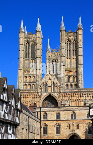 La Cathédrale de Lincoln, Lincoln, Lincolnshire, Angleterre, Royaume-Uni. Banque D'Images