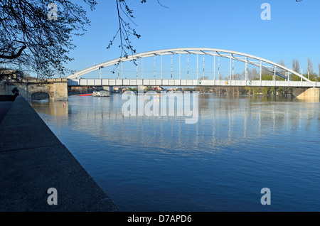 L'inondation sur la rivière Tisza à Szeged Hongrie FEC Inner City bridge view Banque D'Images