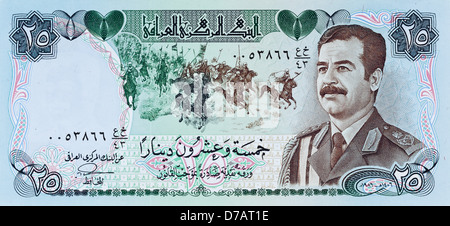 Le papier-monnaie Dinar Iraq Banque D'Images