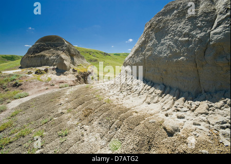 Les badlands de Killdeer dans l'Édifice de l'Est du parc national du Canada de la Saskatchewan ; Banque D'Images