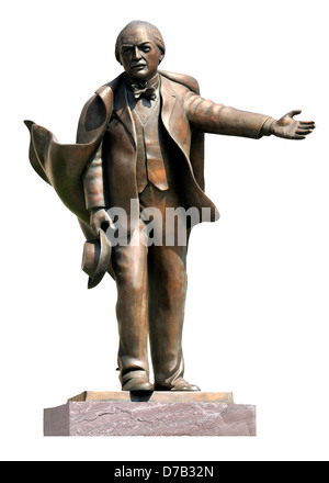 Londres, Angleterre, Royaume-Uni. Statue (2007, par Glynn Williams) de David Lloyd George (1863-1945) à la place du Parlement Banque D'Images