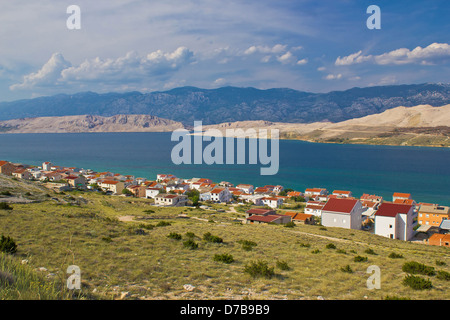 Île de Pag bay des marines, Dalmatie, Croatie Banque D'Images