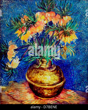 Vincent van Gogh 1853-1890 Pays-Bas néerlandais Crown Imperial Fritillaries Vase en cuivre 1887 Banque D'Images