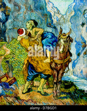 Le Bon Samaritain (1890) Delacroix après Vincent van Gogh 1853- 1890 Pays-Bas Néerlandais Banque D'Images