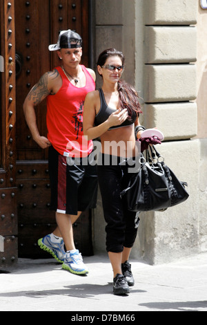 DJ Pauly D, Jennifer "JWOWW" Farley Le cast de 'Jersey Shore' les courses à Florence Florence, Italie - 17.05.11 Banque D'Images