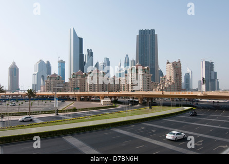 Vue de la ville de Dubaï de près de tour Burj Khalifa Banque D'Images