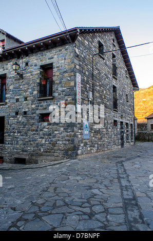 L'architecture rurale de Siresa, village de la vallée de hecho, Huesca, Espagne Banque D'Images