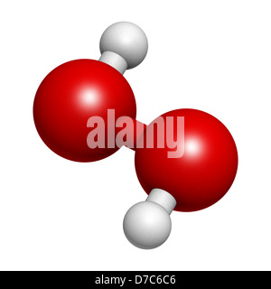 Peroxyde d'hydrogène (H2O2), molécule de structure chimique. HOOH est un exemple d'un espèces réactives de l'oxygène (ROS). Banque D'Images